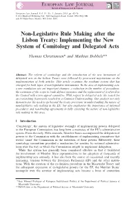 Implementing the New System of Comitology and Delegated Acts