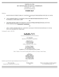 Inflarx N.V. (Exact Name of Registrant As Specified in Its Charter)