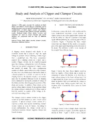 Study and Analysis of Clipper and Clamper Circuits