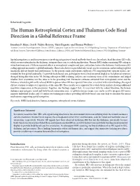 The Human Retrosplenial Cortex and Thalamus Code Head Direction in a Global Reference Frame