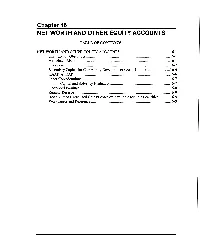 Chapter 16 NET WORTH and OTHER EQUITY ACCOUNTS