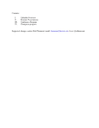Contents: I. Calendar Overview II. Keynote