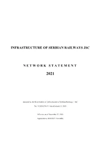Infrastructure of Serbian Railways Jsc Network