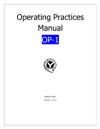 Operating Practices Manual OP-1