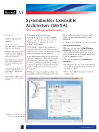 Systembuilder Extensible Architecture (SB/XA) Fall in Love with Your Application Again