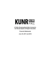 A Public Broadcasting Entity Licensed to the Nevada System of Higher Education