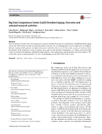 Big Data Competence Center Scads Dresden/Leipzig: Overview and Selected Research Activities