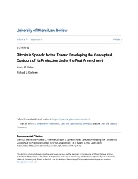 Bitcoin Is Speech: Notes Towards Developing Conceptual Contours Of