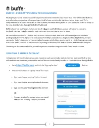 Buffer - for Easy Posting to Social Media