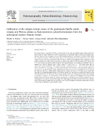Calibration of the Oxygen Isotope Ratios of the Gastropods Patella Candei Crenata and Phorcus Atratus As High-Resolution Paleoth