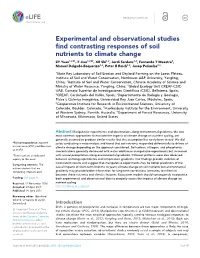 Experimental and Observational Studies Find Contrasting Responses