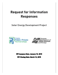 Request for Information Responses