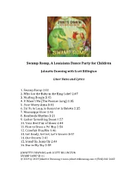 Swamp Romp Lyrics and Liner Notes