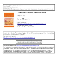 The Routledge Companion to Imaginary Worlds Invented Languages