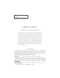 Topology Proceedings FOLDERS of CONTINUA 1. Introduction The