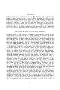 ARSC Journal, and I Hope It Will Appear in Each Issue