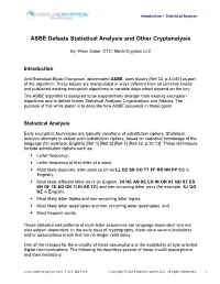 ASBE Defeats Statistical Analysis and Other Cryptanalysis