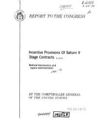 B-161366 Incentive Provisions of Saturn V Stage Contracts