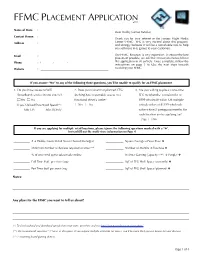 FFMC PLACEMENT APPLICATION V2.2