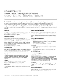 Jetson Xavier Series System-On-Module Data Sheet