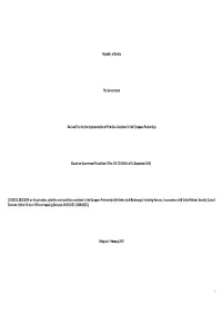 Revised Plan for the Implementation of Priorities Contained in the European Partnership
