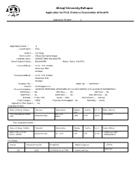 Shivaji University,Kolhapur Application for Ph.D