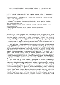 Systematics, Distribution and Ecological Analysis of Rodents in Jordan