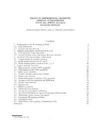 Topics in Differential Geometry Minimal Submanifolds Math 286, Spring 2014-2015 Richard Schoen