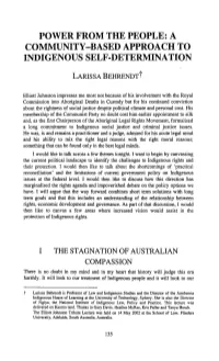 A Community-Based Approach to Indigenous Self-Determination