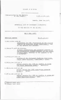 C.271.M.176.1937 Geneva, June 1St,1937, NUMERICAL LIST OF