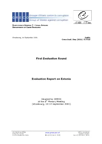 First Evaluation Round Evaluation Report on Estonia