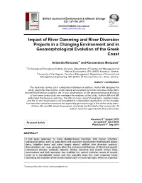 Impact of River Damming and River Diversion Projects in a Changing Environment and in Geomorphological Evolution of the Greek Coast