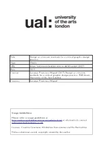 Methods for a Critical Graphic Design Practice