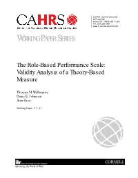 The Role Based Performance