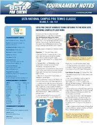 Tournament Notes
