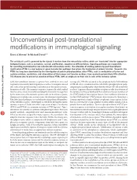 Unconventional Post-Translational Modifications in Immunological Signaling