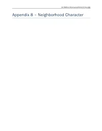 Appendix 8 – Neighborhood Character
