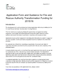 Application Form Guidance for Fire and Rescue