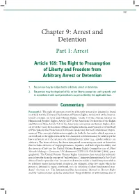 Chapter 9: Arrest and Detention Part 1: Arrest