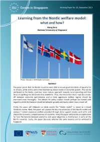 Learning from the Nordic Welfare Model