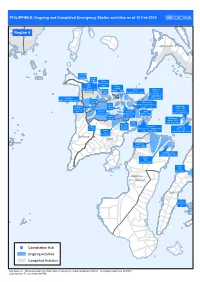 Mpleted Emergency Shelter Activities As of 10 Feb 2014