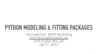 Python Modeling & Fitting Packages