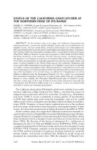 STATUS of the CALIFORNIA GNATCATCHER at the NORTHERN EDGE of ITS RANGE Daniel S