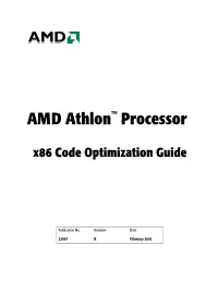 AMD Athlon Processor X86 Code Optimization Guide
