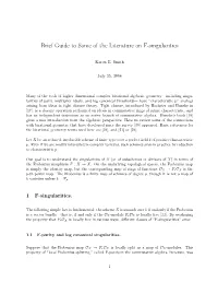 Brief Guide to Some of the Literature on F-Singularities