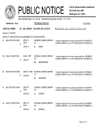 Broadcast Actions 12/21/2020