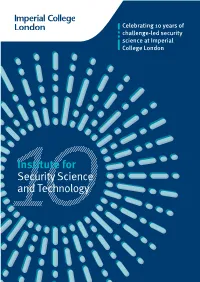Institute for Security Science and Technology Preface
