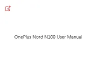 Oneplus Nord N100 User Manual