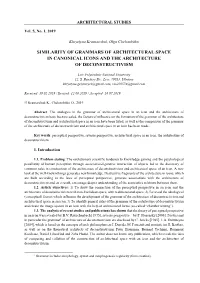Similarity of Grammars of Architectural Space in Canonical Icons and the Architecture of Deconstructivism