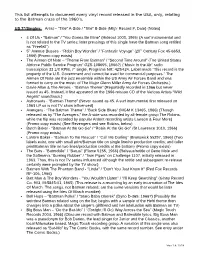 This List Attempts to Document Every Vinyl Record Released in the USA, Only, Relating to the Batman Craze of the 1960’S